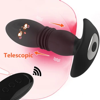Anal Plug Telescopic Vibrator pentru Bărbați Homosexuali G-Spot Vagin Dildo Butt Plug Vibrator Anal Telecomanda jucarii Sexuale pentru Adulti 18 +