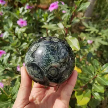 60~70cm piatră prețioasă Naturale sfera Malachit Piatra Bile de Cristal Kambaba Jasper sfera