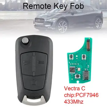 433Mhz 3 Butoane Flip Cheie de la Distanță Masina cu PCF7946 Chip se Potrivesc pentru Opel VectraC