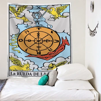Mandala Carte de Tarot Model Pătură Tapiserie de pe Perete Tapiserii Dormitor Cuvertură Arunca Acoperi Soarele, Luna Decor de Perete 95x73CM