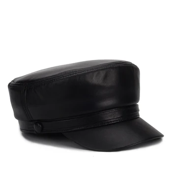2020 noua din Piele de oaie capac Moda Capac Cutie Palarie barbati de brand cap 100% piele reale student fashion caps pălărie din piele