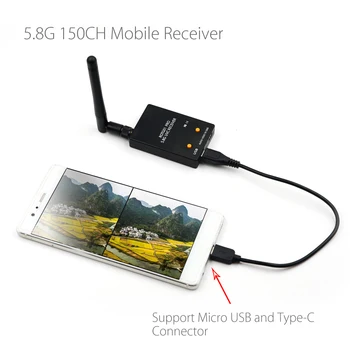 ROTG01 Pro UVC OTG 5.8 G 150CH Canal Complet FPV Receptor W/Audio Pentru Smartphone-ul Android Pentru Micro USB și de Tip C conector