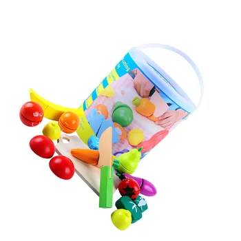 Copiii Pretind Joc De Rol Casa Jucărie De Fructe De Tăiere Din Lemn De Legume Mâncare De Bucătărie Copii Devreme Jucarii Educative