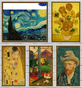 Celebrul Artist Van Gogh Pictura in Ulei Poster Cerul Înstelat Floare de Iris Peisaj de Postere si Printuri de Viață Cafenea Decor de Perete 42X30cm