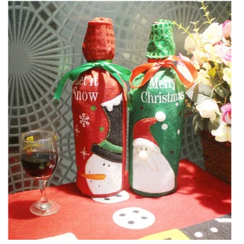 2 buc/lot Decoratiuni de Craciun pentru Casa Mos Craciun pentru Sticla de Vin Acoperiți de Zăpadă Cadou Titularii de Petrecere Decor de Anul Nou